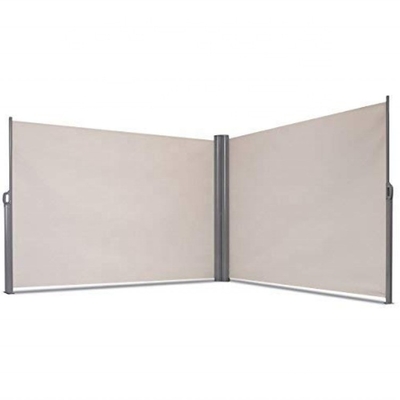 Tente à écran latéral double rétractable pour patio avec fonctionnement manuel