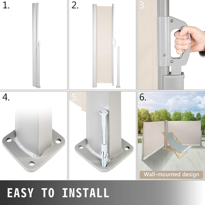 Tente à écran latéral double rétractable pour patio avec fonctionnement manuel