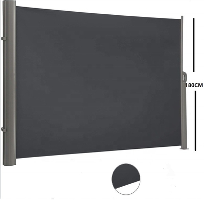 Tente à l'ombre latérale rétractable en aluminium gris 200*300 cm pour jardin extérieur et patio