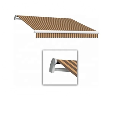 Tente rétractable à bras pliant en polyester pour terrasse à action manuelle et résistante aux UV