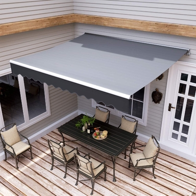 Armoire manuelle de protection solaire avec finition de voile enduite en PU et système de manivelle à manivelle
