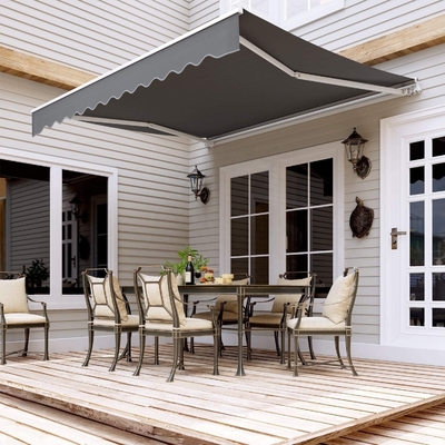 Armoire manuelle de protection solaire avec finition de voile enduite en PU et système de manivelle à manivelle