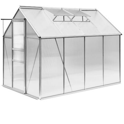 Finition de cadre non revêtu 6ft x 8ft Grande serre de jardin pour le jardinage en plein air