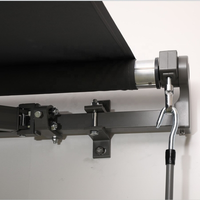 Support murale 3x2m rétractable manuel auvent fenêtre porte ombre solaire au toit avec raccords et manche à manivelle