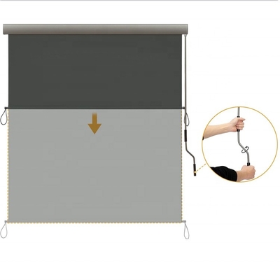 Tente à goutte de protection UV avec boîte à manivelle pour balcon et terrasse