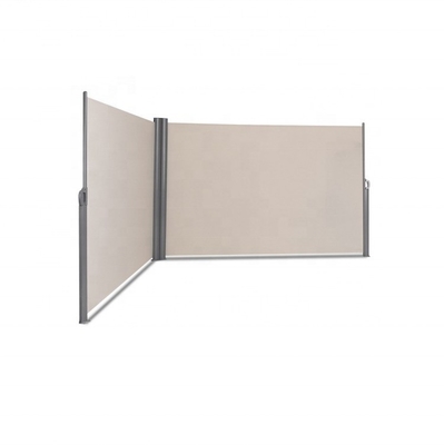160*600cm Double écran de vent vertical rétractable Diviseur de confidentialité avec cadre en aluminium