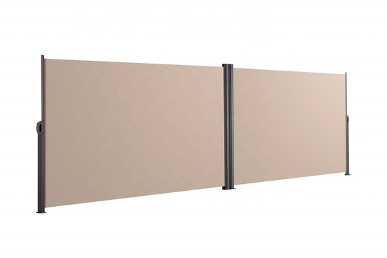 160*600cm Double écran de vent vertical rétractable Diviseur de confidentialité avec cadre en aluminium