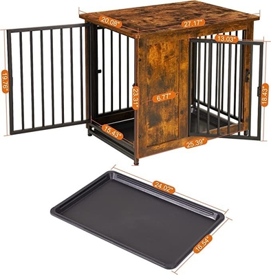 Cage de chien en bois écologique à deux portes Un choix fonctionnel et écologique