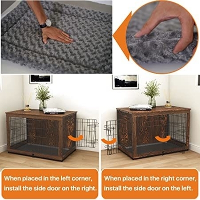 Cages à chiens en bois à deux portes de style moderne 81*55*67 cm pour meubles décoratifs pour la maison