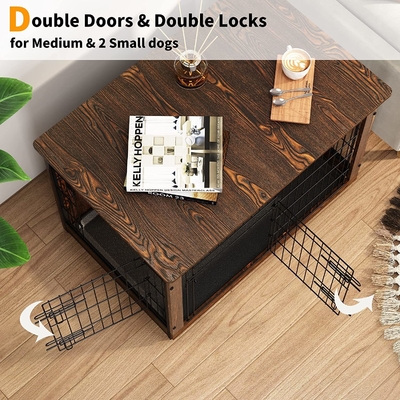Cages à chiens en bois à deux portes de style moderne 81*55*67 cm pour meubles décoratifs pour la maison