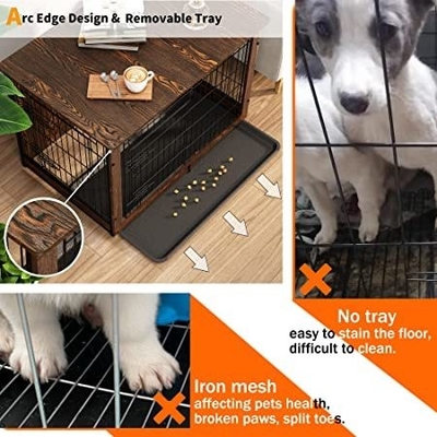 Cages à chiens en bois à deux portes de style moderne 81*55*67 cm pour meubles décoratifs pour la maison