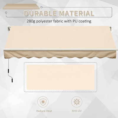 Cadre en alliage d'aluminium Tente de soleil extérieur avec polyester Matériau de remplacement de voile