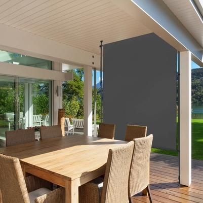 Pour l'extérieur, 120 x 270 cm, voile en polyester, au support vertical opaque extensible, à manivelle