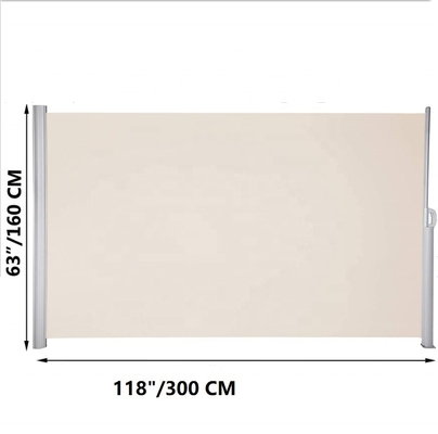Écran solaire extensible en aluminium pour balcon, patio et jardin 160*300cm