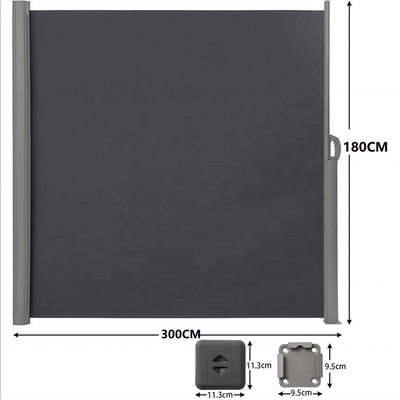 Matériau de voile Tente latérale rétractable en polyester pour écran de confidentialité extérieur 63 &quot; x 118