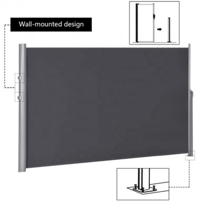 160x300cm Jardin de l'ombre du soleil Canopy auvents rétractables pour le fonctionnement manuel côté patio