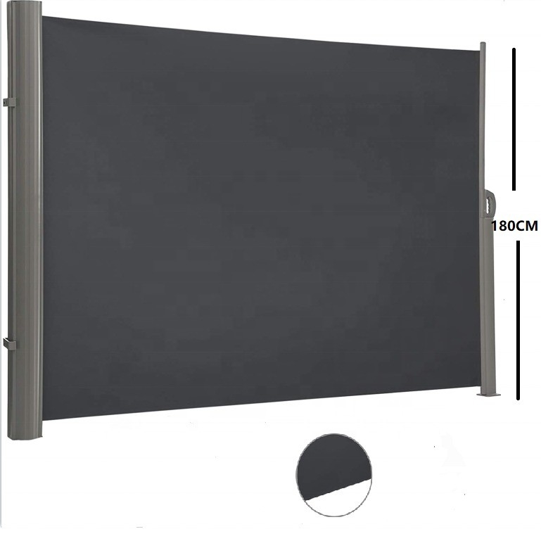 Tente à l'ombre latérale rétractable en aluminium gris 200*300 cm pour jardin extérieur et patio