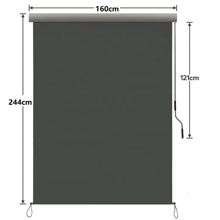 Tente à goutte de protection UV avec boîte à manivelle pour balcon et terrasse