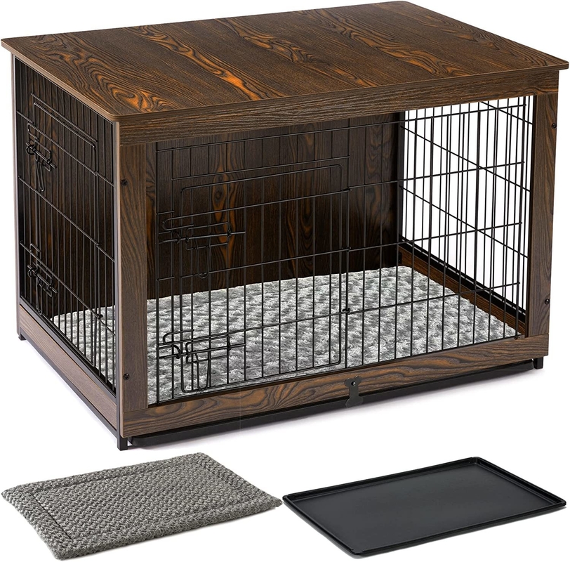 Cages à chiens en bois à deux portes de style moderne 81*55*67 cm pour meubles décoratifs pour la maison