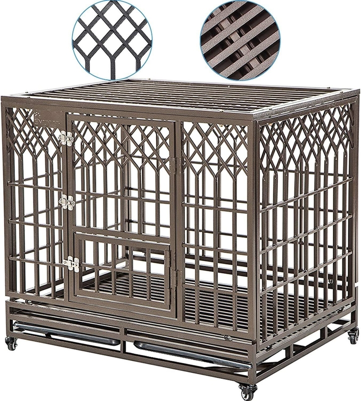 Cage pour chiens de compagnie de style moderne Cane de chien en acier lourd pour taille moyenne à grande