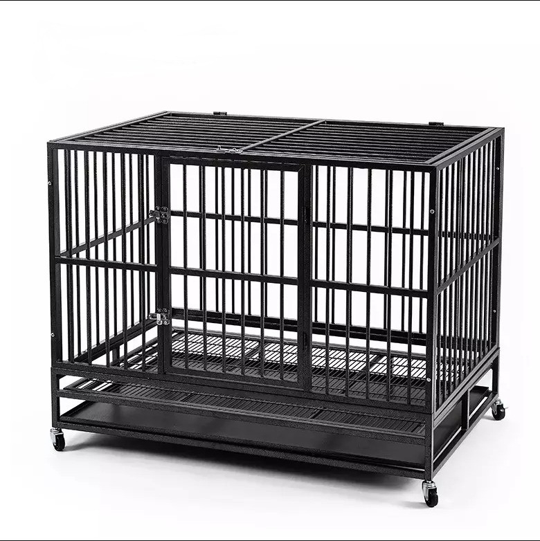 Cage noire de 38 pouces pour chiens de taille moyenne et grande