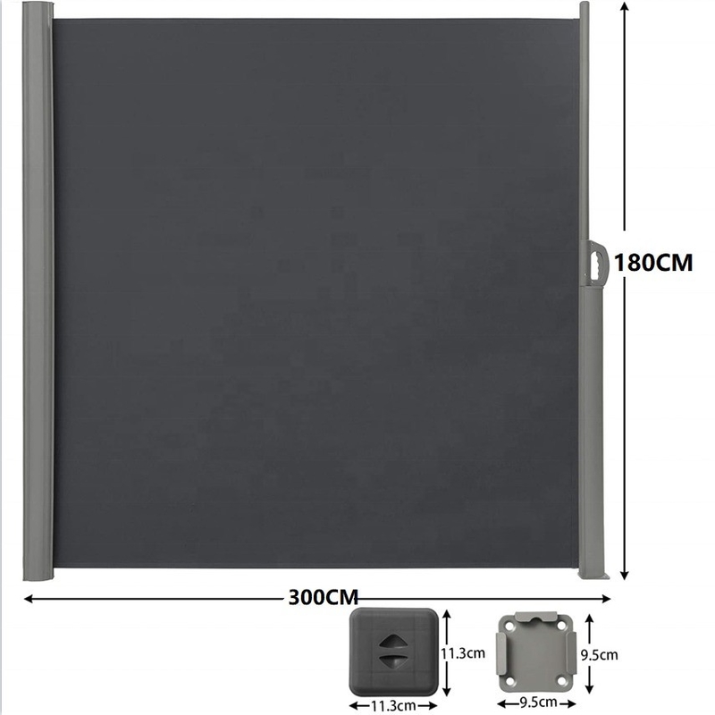 Matériau de voile Tente latérale rétractable en polyester pour écran de confidentialité extérieur 63 &quot; x 118
